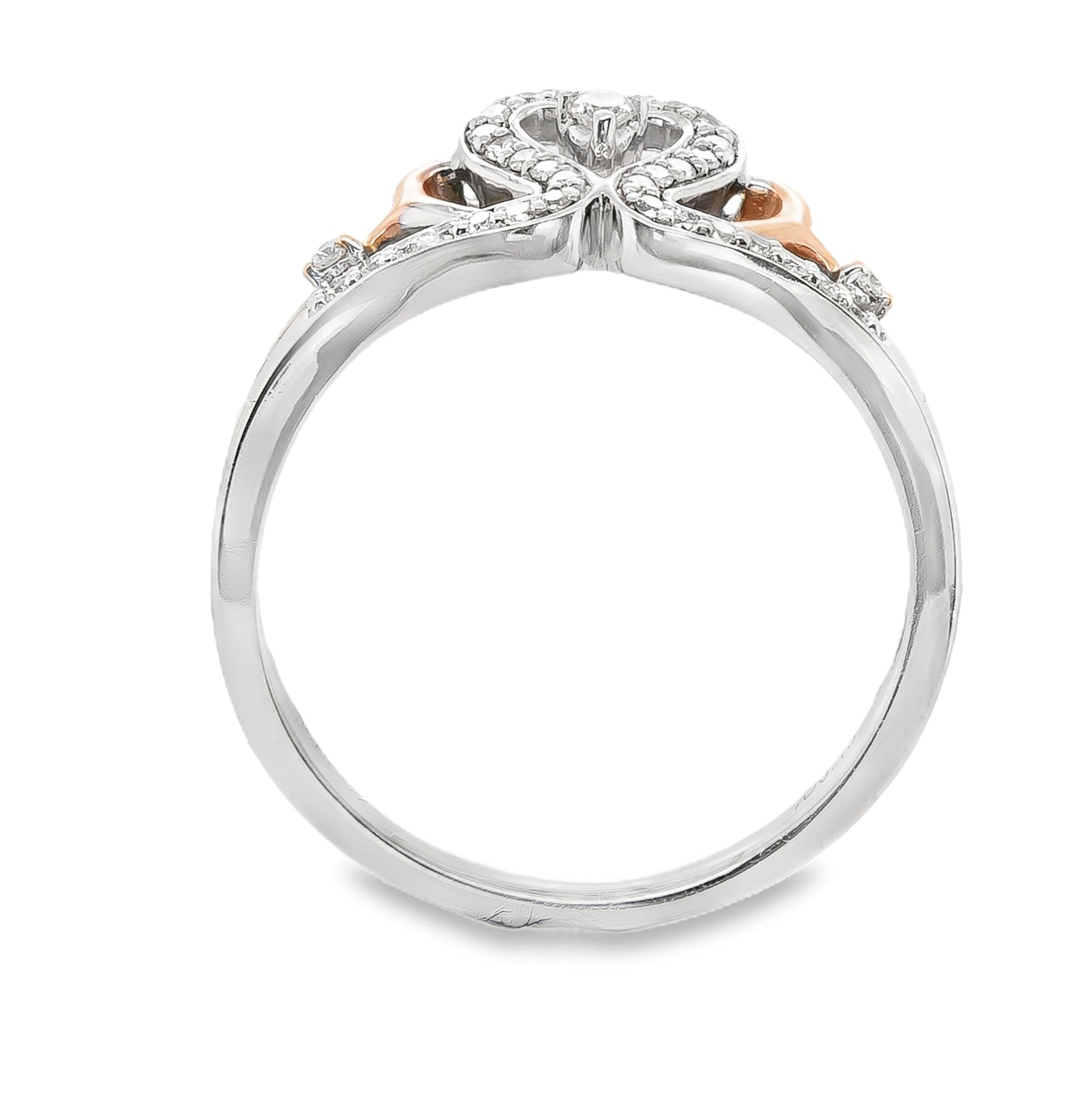 14K white and rose gold ring