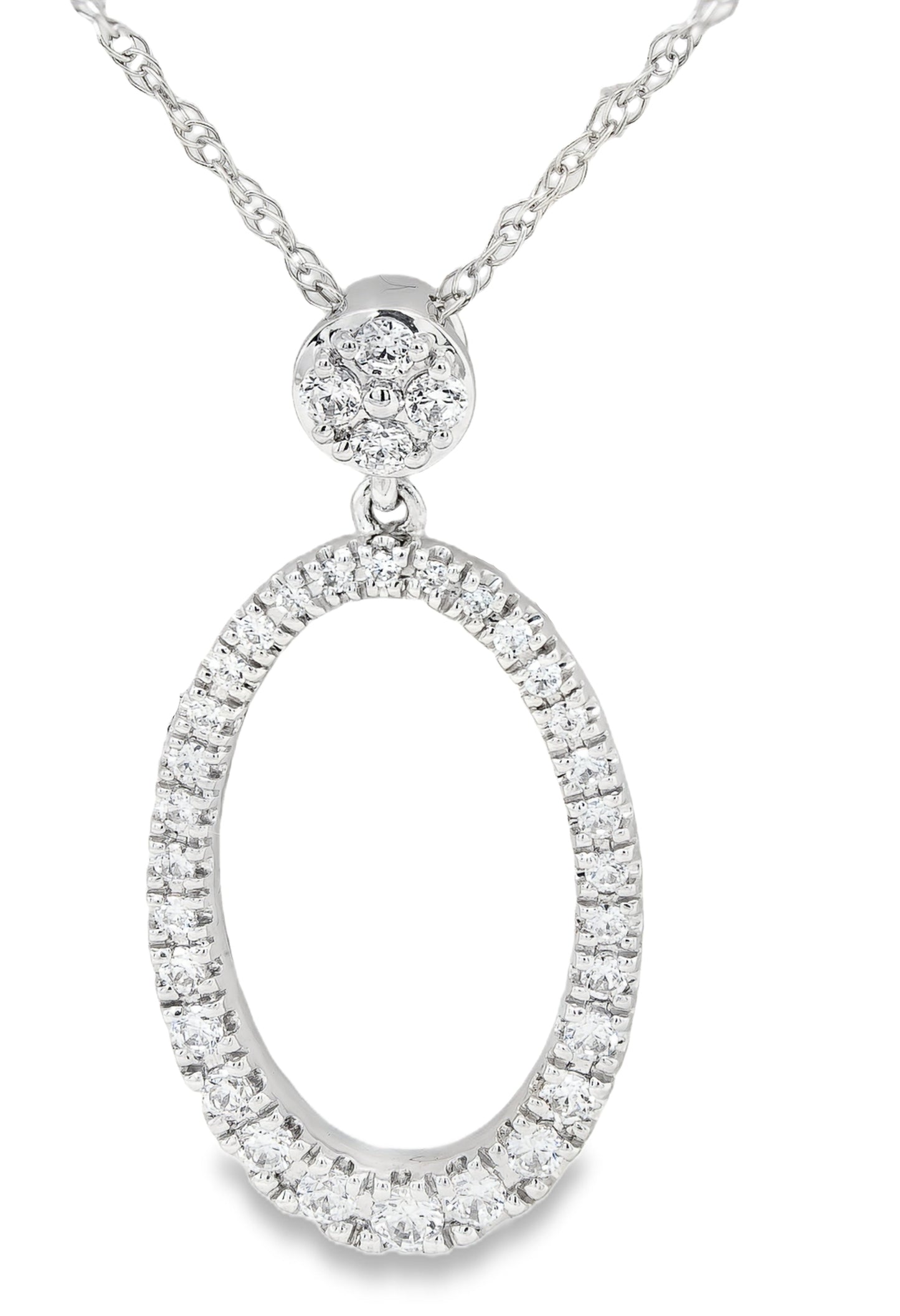 14K white gold pendant