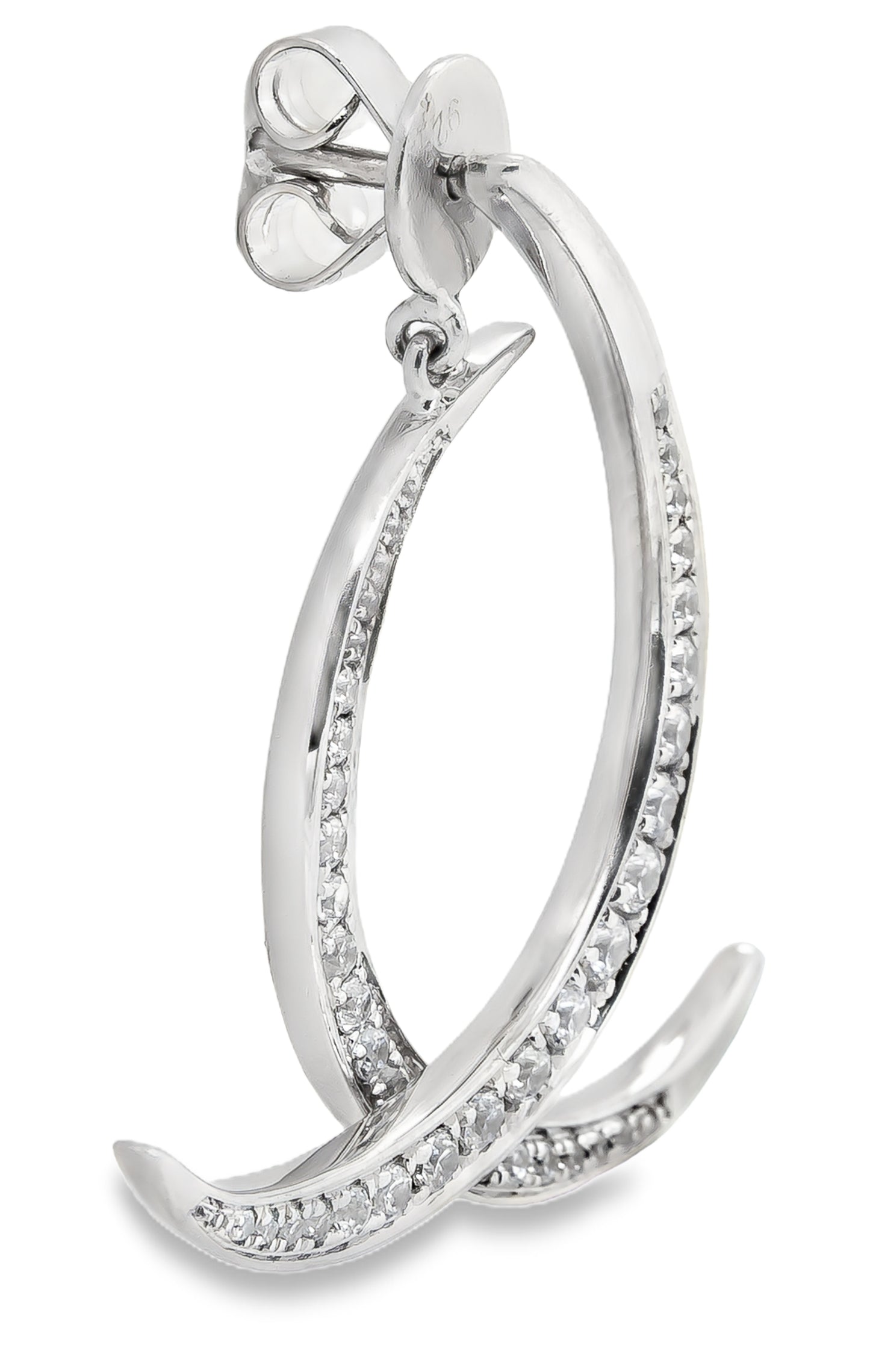 14k white gold drop earrings