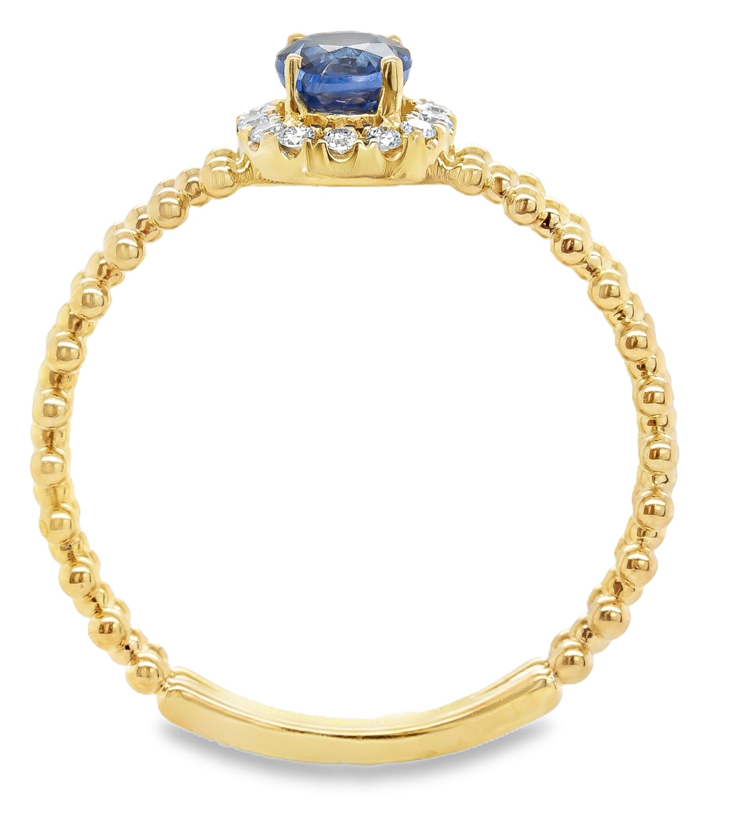 14K yellow gold sapphire ring