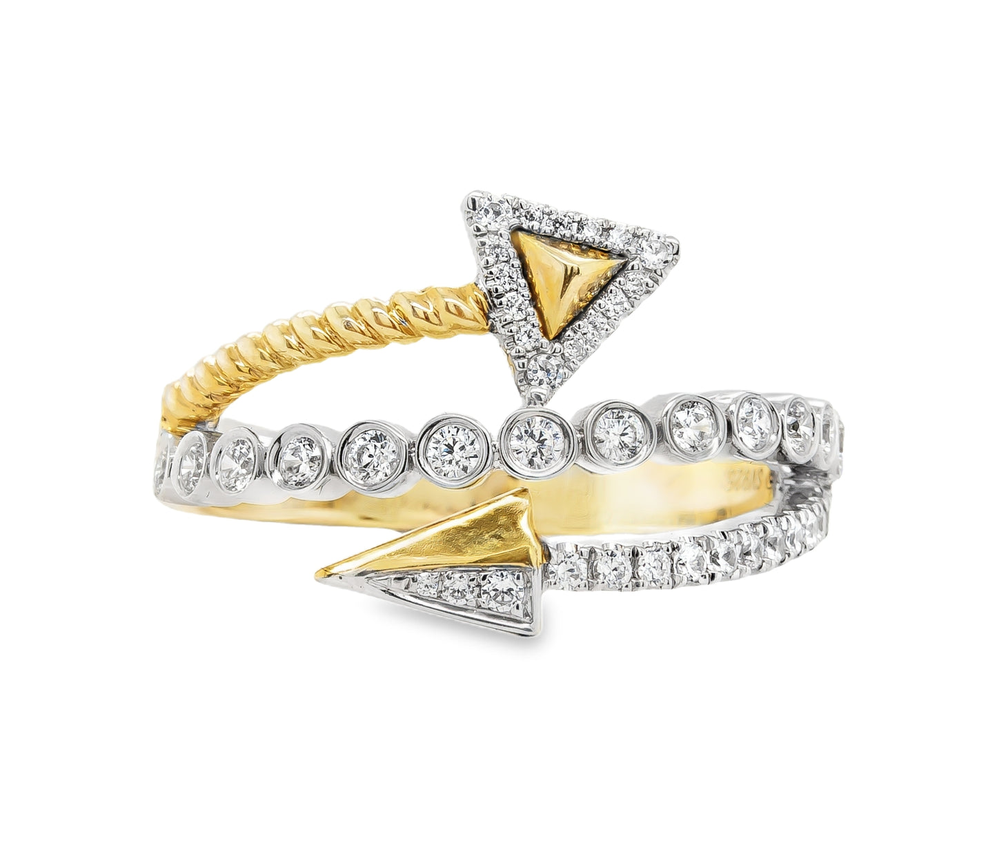14K white and yellow gold fashion ring