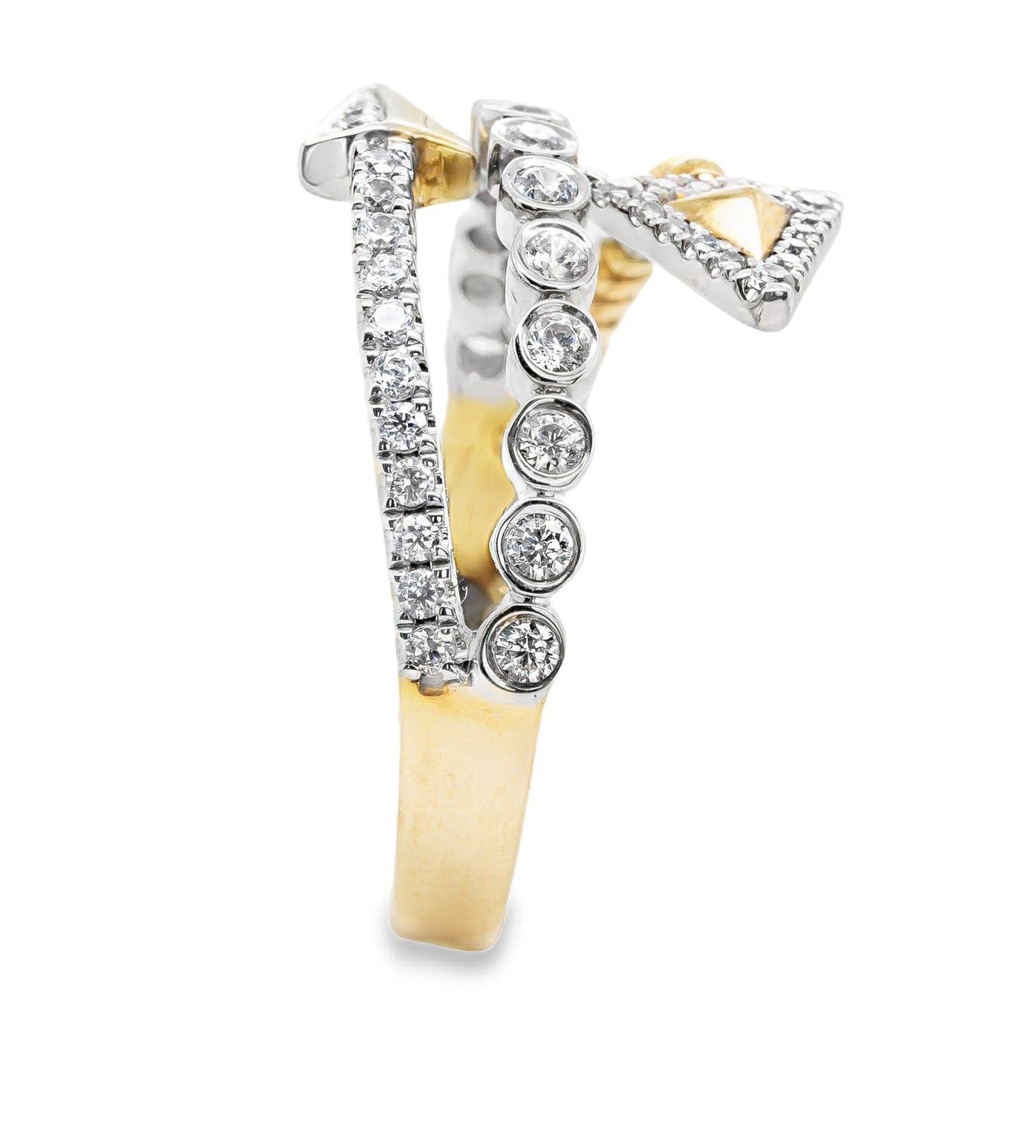 14K white and yellow gold fashion ring