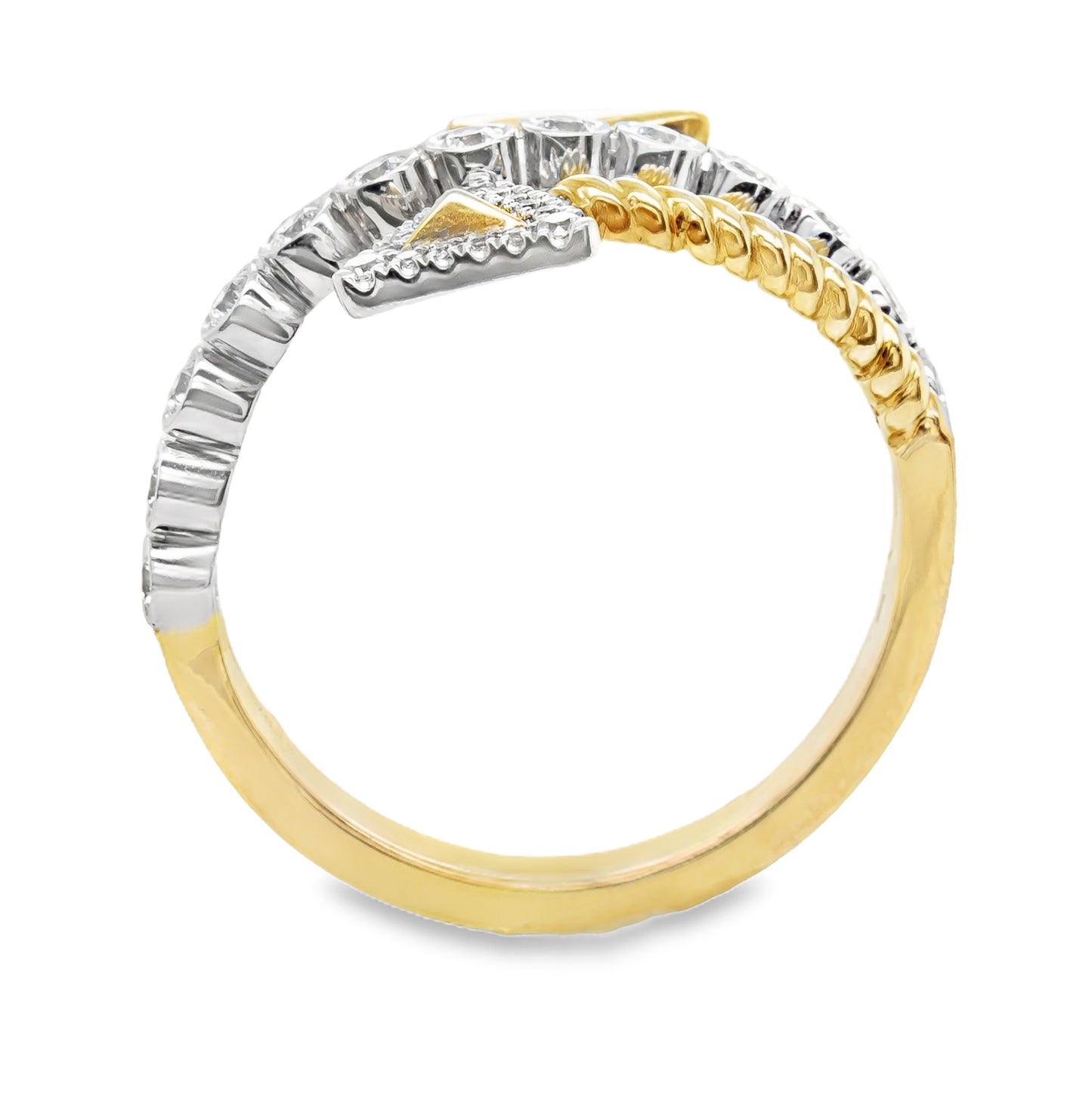 14K white and yellow gold fashion ring