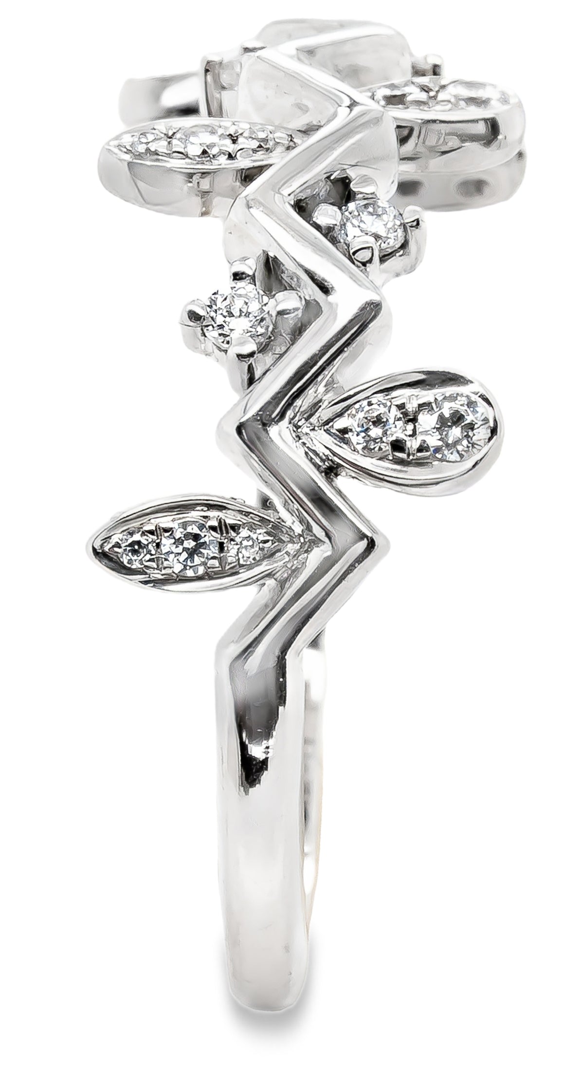 14K white gold fashion ring