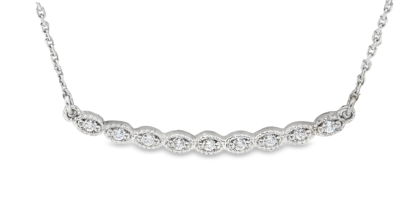 14K white gold diamond necklace