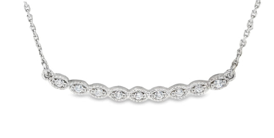 14K white gold diamond necklace
