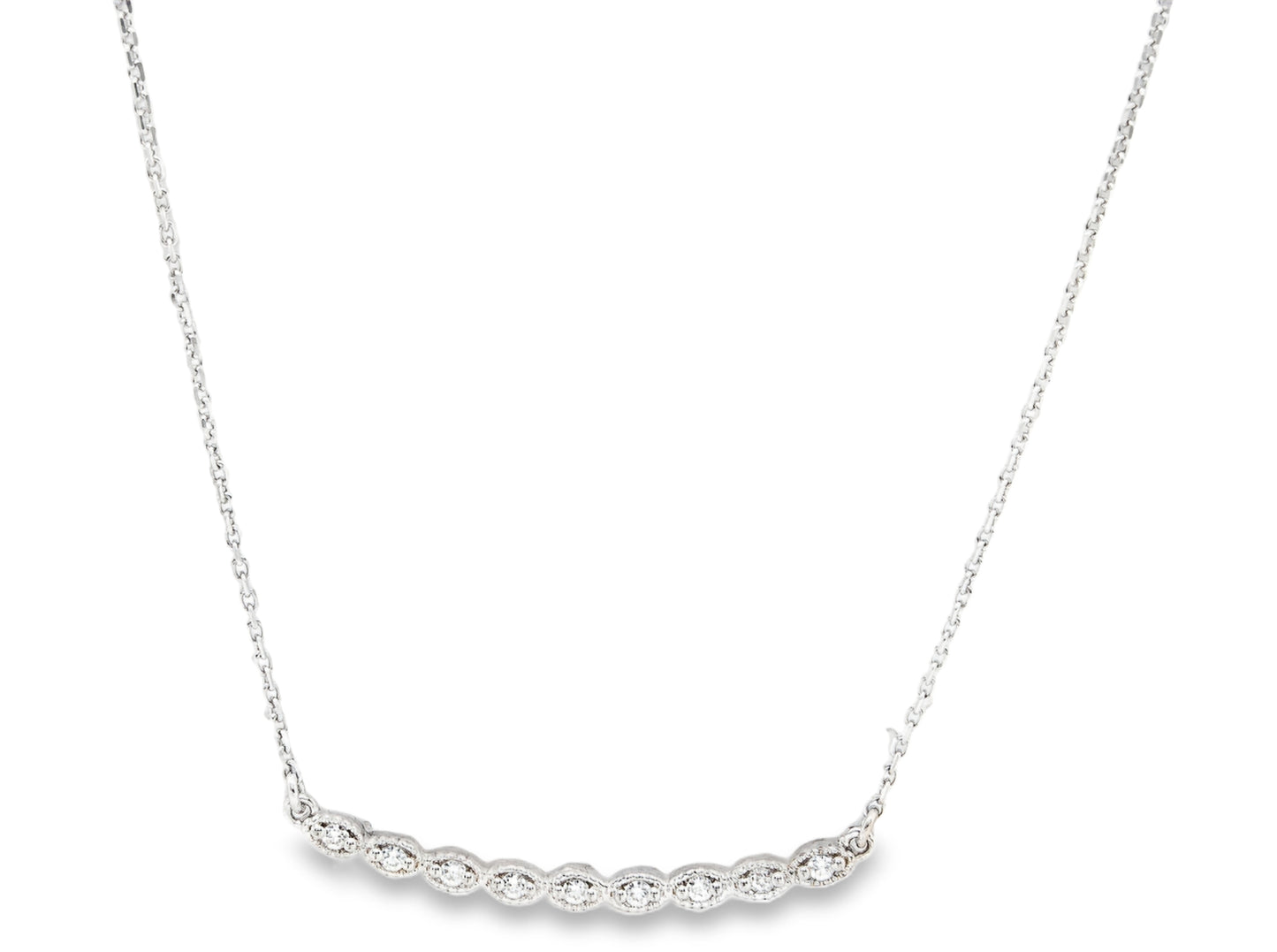14K white gold diamond necklace