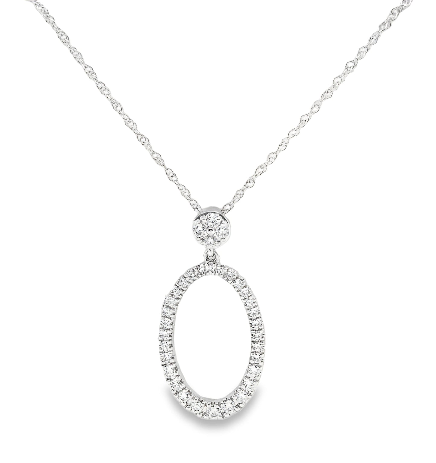 14K white gold pendant
