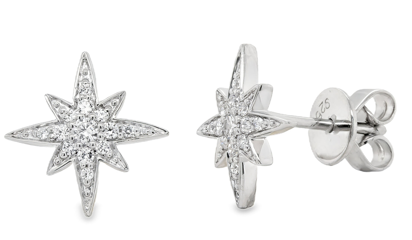 14K white gold earrings