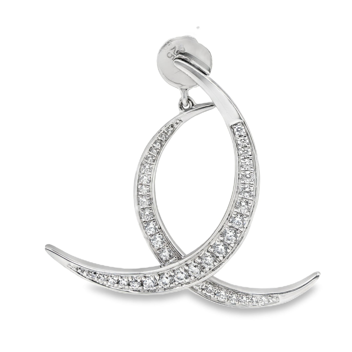 14k white gold drop earrings