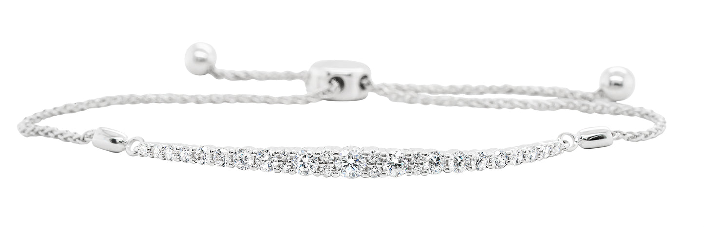 14K white gold, diamond bracelet