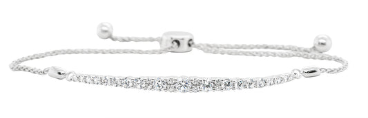 14K white gold, diamond bracelet