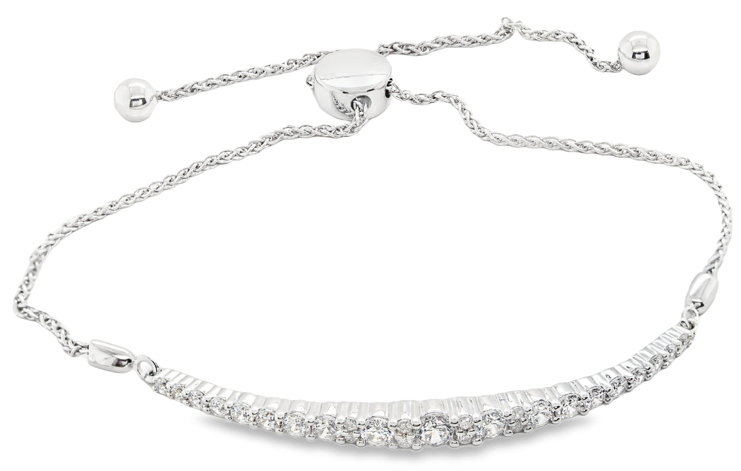 14K white gold, diamond bracelet
