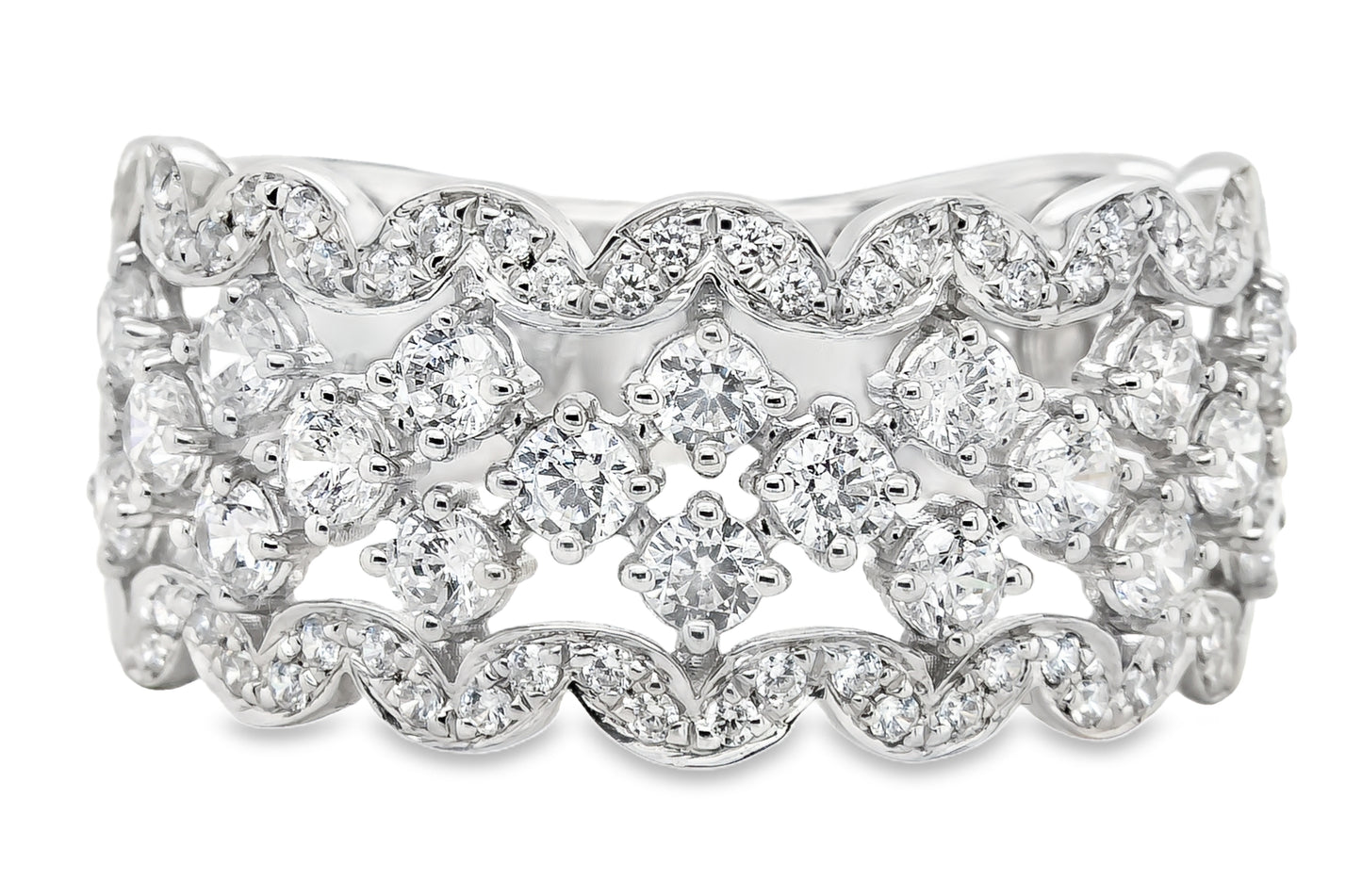 14K white gold fashion ring