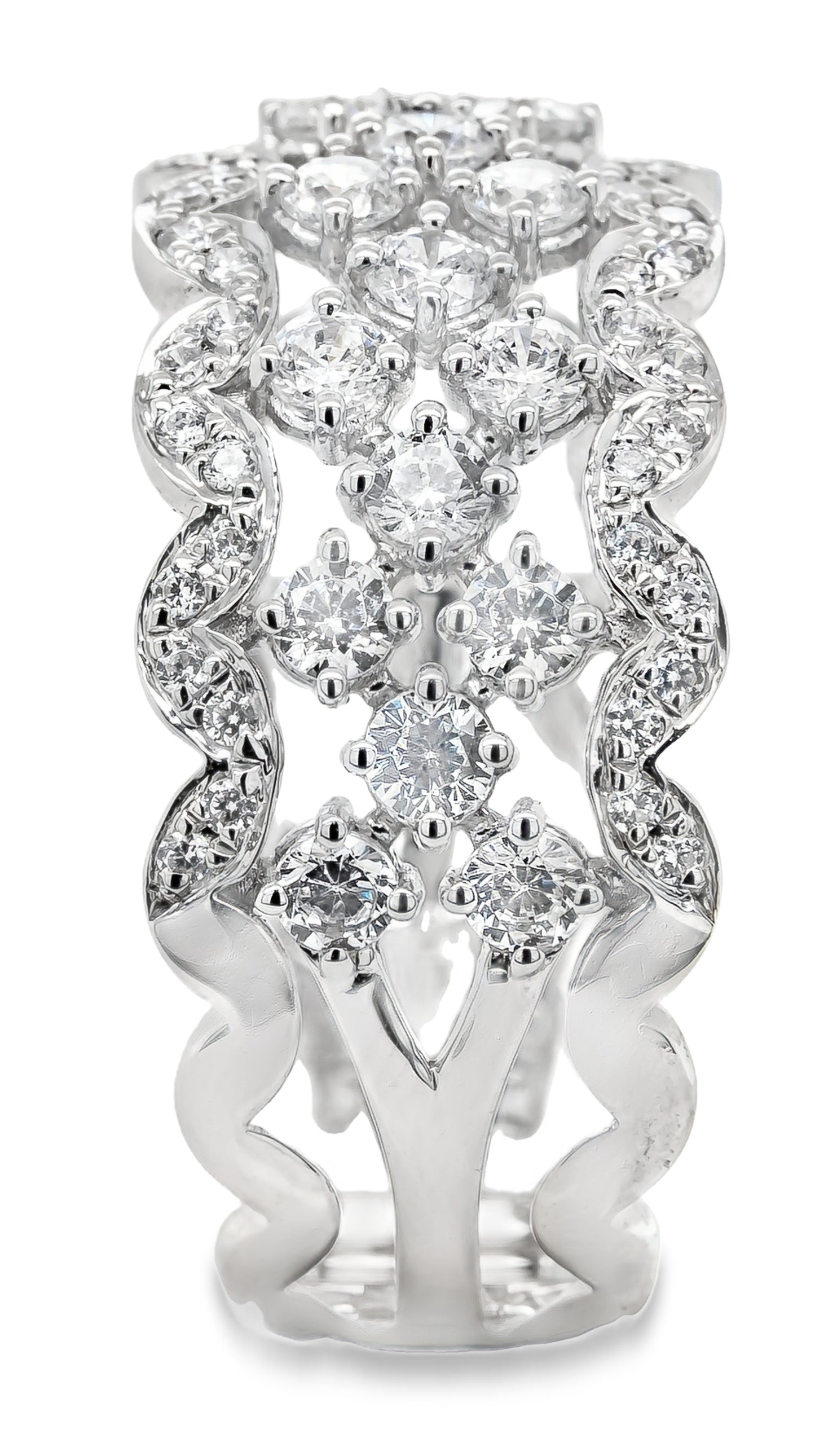 14K white gold fashion ring