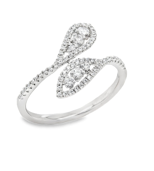 14K white gold fashion ring
