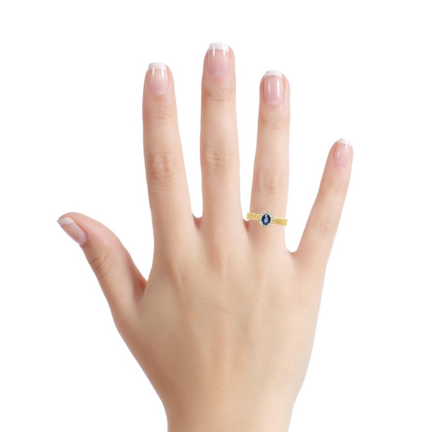 14K yellow gold sapphire ring