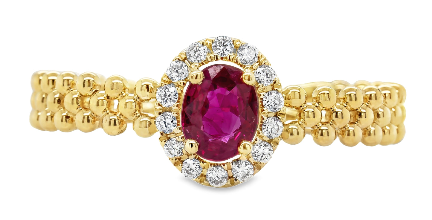 14K yellow gold ruby ring