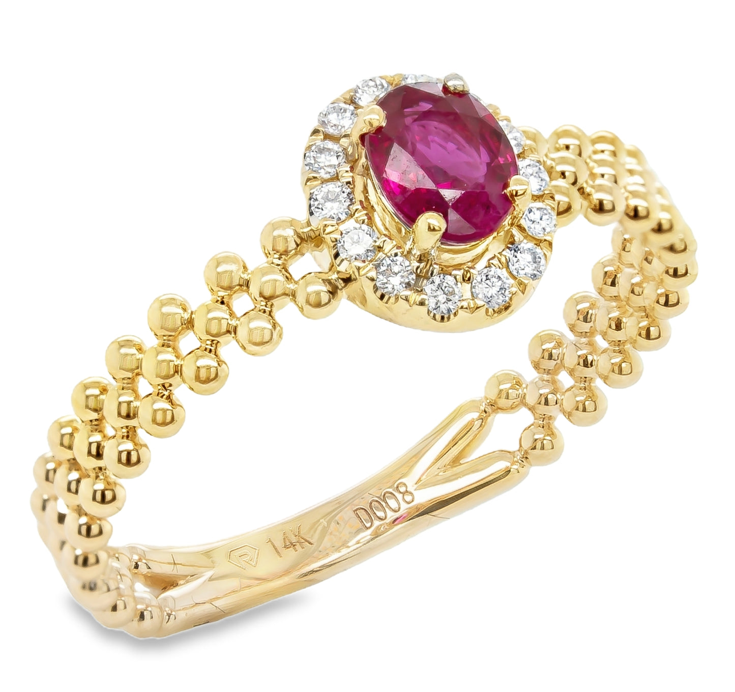 14K yellow gold ruby ring