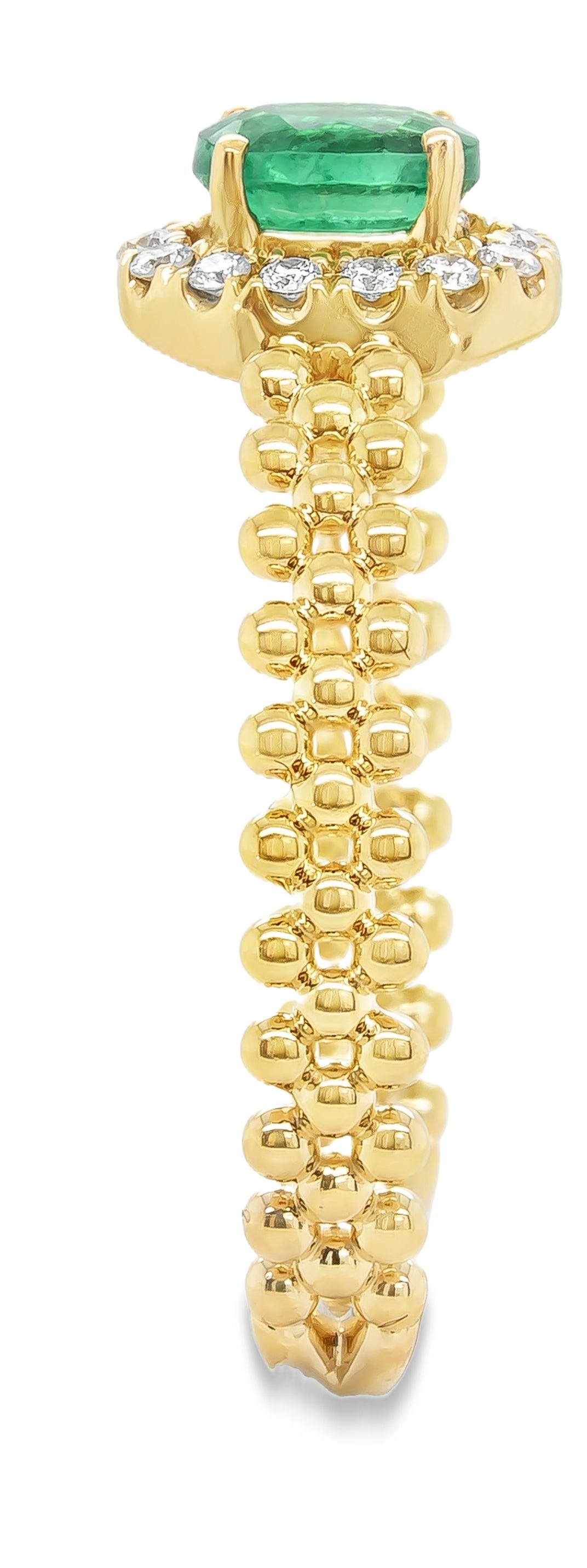 14K yellow gold emerald fashion ring