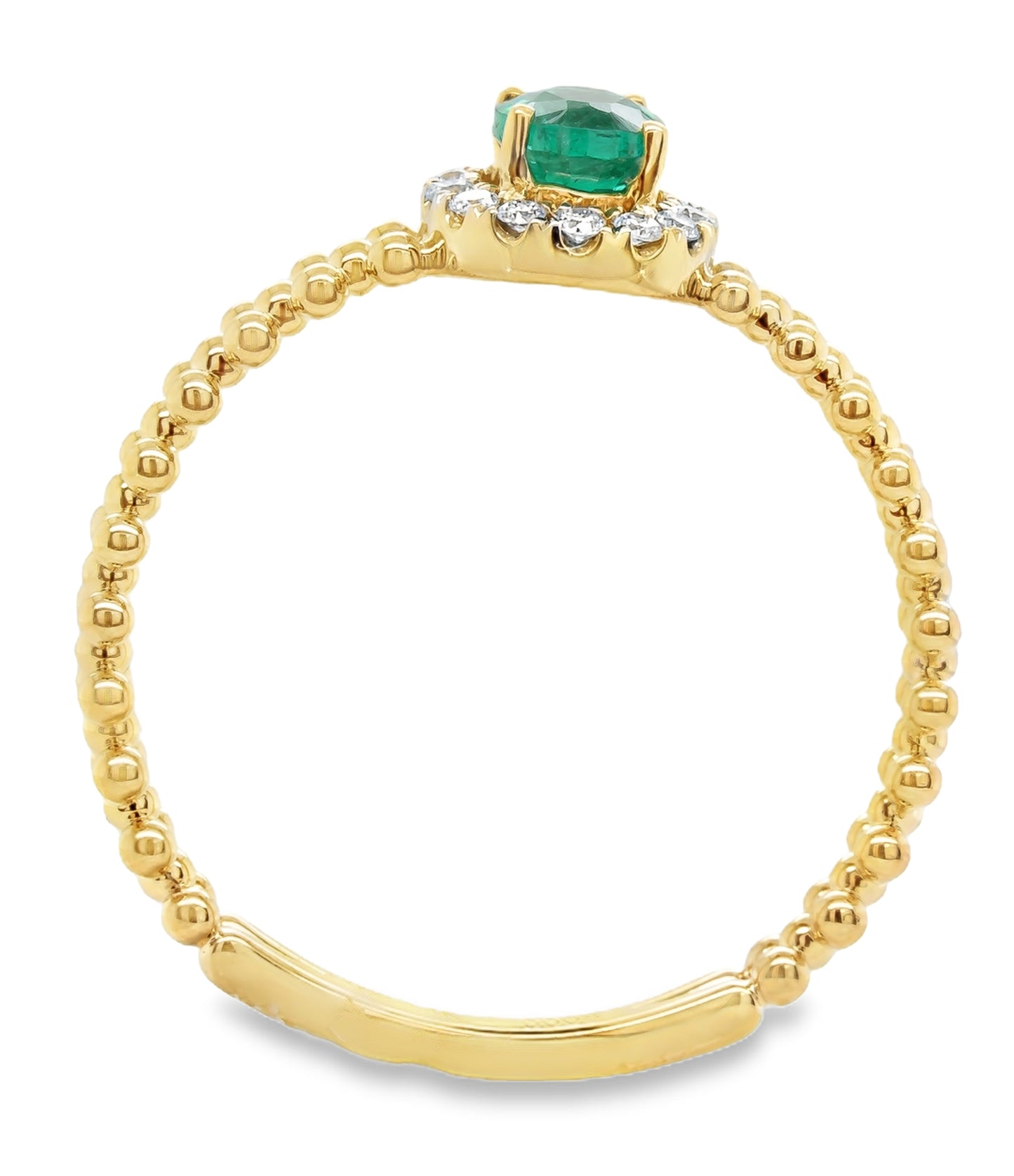 14K yellow gold emerald fashion ring