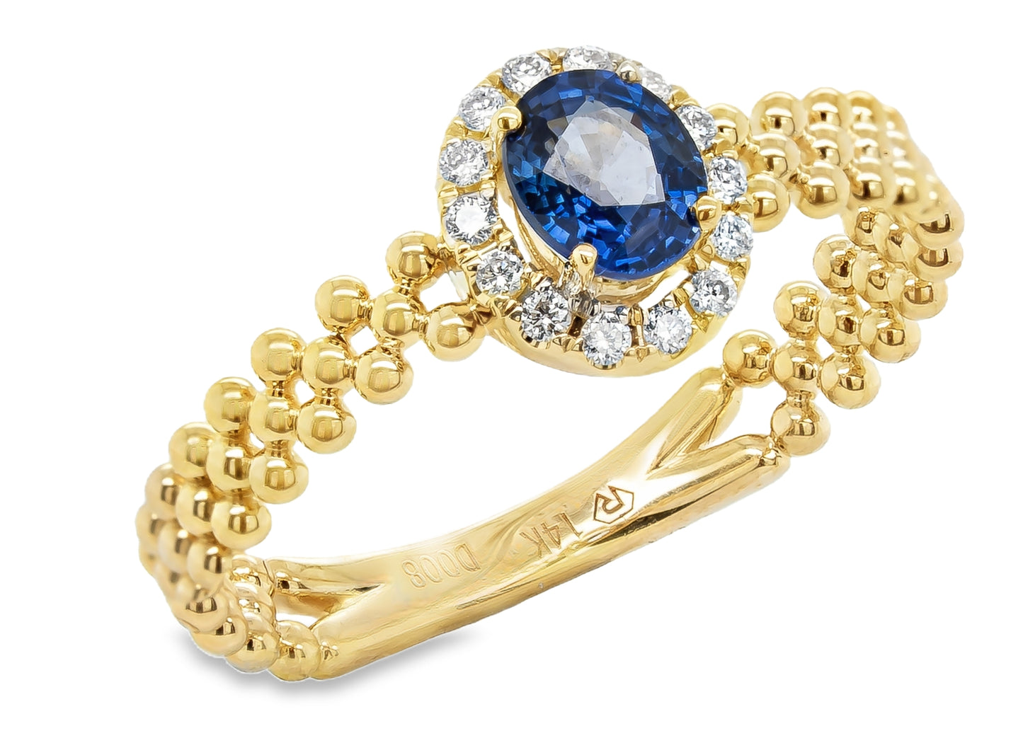 14K yellow gold sapphire ring