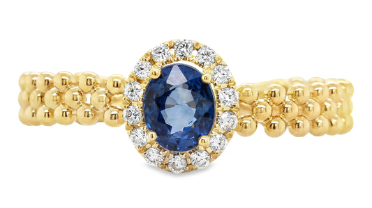 14K yellow gold sapphire ring